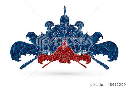 Group of Spartan Warrior graphic vector 48412299