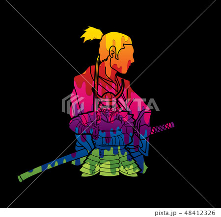 2 Samurai composition cartoon graphic vector 2 Samurai composition cartoon graphic vector 48412326