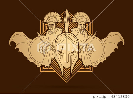 Roman or Greek Helmet , Spartan Helmet vector 48412336