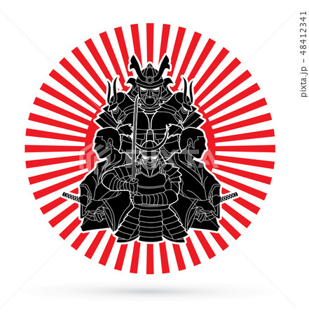 Group of Samurai, Ready to fight action vector Group of Samurai, Ready to fight action vector 48412341