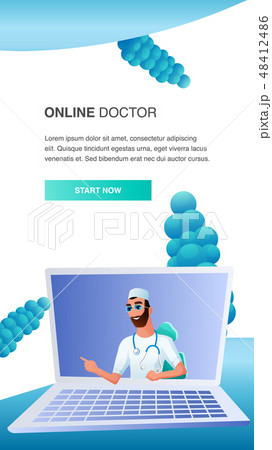 Laptop Screen Online Doctor Distant Treatment 48412486