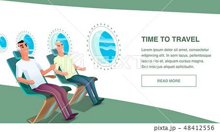 Relaxed Male Airplane Passenger Wear Headphone Relaxed Male Airplane Passenger Wear Headphone 48412556