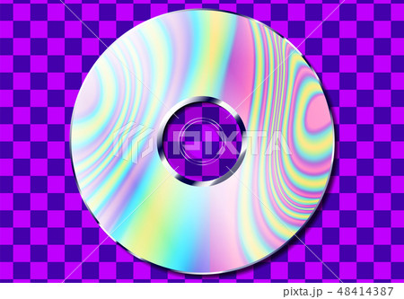 Cd With Holographic Color Ripples For Vaporwave のイラスト素材