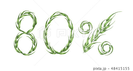 80% text, Eighty percent from green leaves. 48415155