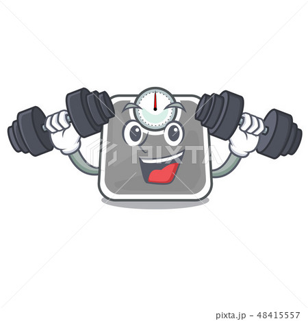 Fitness weghit scales in the shape characters 48415557