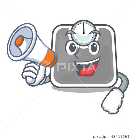 With megaphone weghit scales in the shape characters 48415561