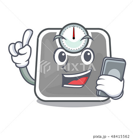 With phone weghit scales in the shape characters 48415562