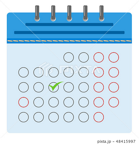 Blue calendar with a marked day 48415997