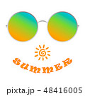 Realistic sunglasses. Shows the pleasure of summer 48416005