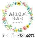 水彩の花フレームパステルカラー 48416653