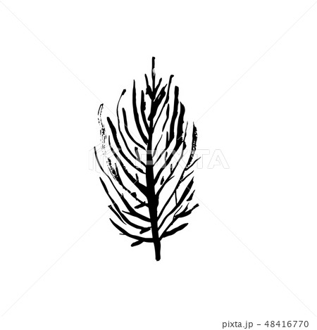 Tree silhouette. Hand drawn vector illustration. Tree silhouette. Hand drawn vector illustration. 48416770