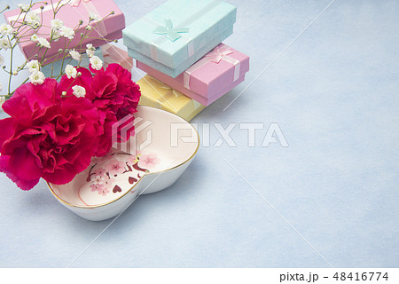プレゼントイメージ カーネーションとギフト 48416774