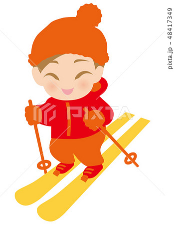 スキーをする人のイラスト素材