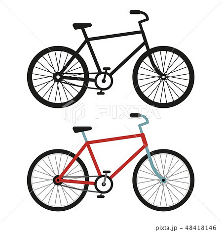 City bicycle. Black and white silhouette 48418146