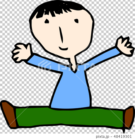 子供　落書き　ラフスケッチ　下手な　かわいい 48419301