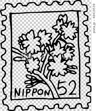 郵票日本字母手繪粗草圖 48419539