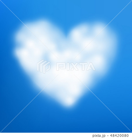 Heart shaped cloud in the blue sky. EPS 10のイラスト素材 [48420080] - PIXTA