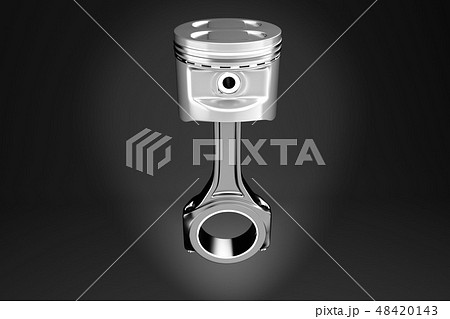 3D rendering. Engine piston with piston rings. 3D rendering. Engine piston with piston rings. 48420143