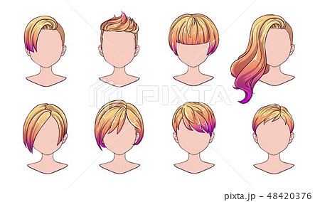 Beautiful hairstyle woman modern fashion 48420376