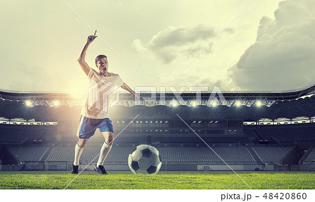 Soccer forward player 48420860