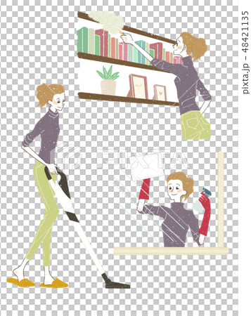 女性-掃除 48421135