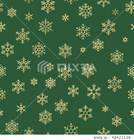 Merry Christmas holiday, Happy New Year celebration golden decoration, simple seamless snowflake 48421136