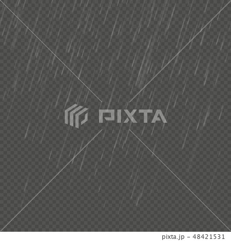 Rain isolated realistic anglewise effect....のイラスト素材 [48421531] - PIXTA