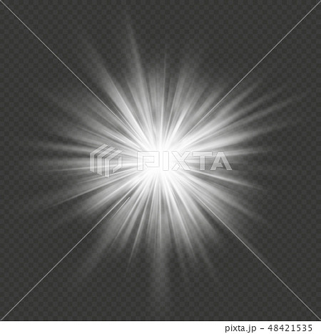 White glow star burst flare explosion transparent light effect. EPS 10 48421535