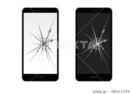 broken mobile phone display with crack broken mobile phone display with crack 48421794