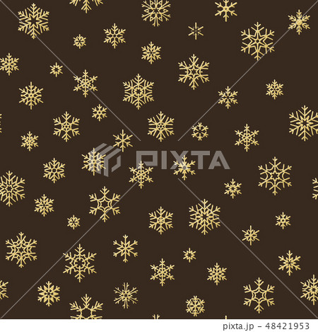 Merry Christmas holiday decoration effect. Golden snowflake seamless pattern. EPS 10 48421953