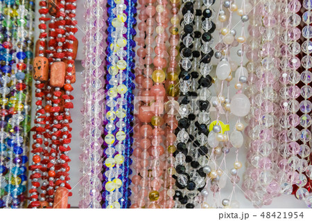 beautiful multicolor beads in necklace form beautiful multicolor beads in necklace form 48421954