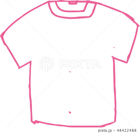 Tシャツ 無地 ラフスケッチ 手描きのイラスト素材