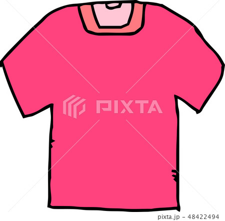 Tシャツ 無地 ラフスケッチ 手描きのイラスト素材