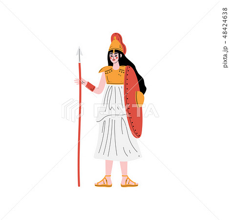 Athena Olympian Greek Goddess, Ancient Greece Mythology Hero Vector Illustration 48424638