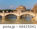 Castle of Holy Angel, bridge over Tiber river Rome 48425041