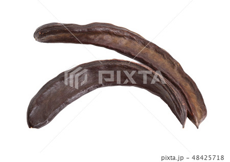 Carob pods isolated on white background 48425718
