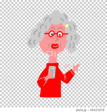 Grandma operating a smartphone 48425878