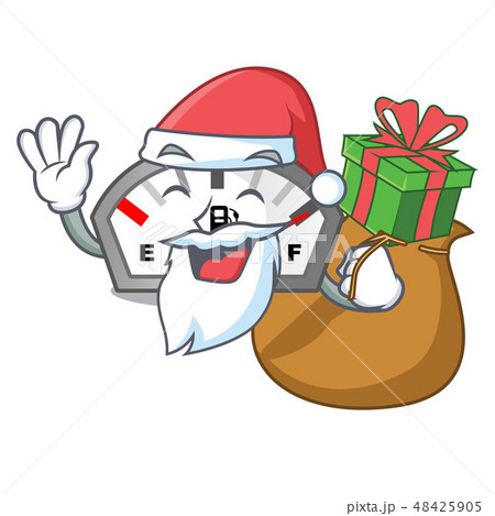 Santa with gift gasoline indicator in the a mascot 48425905