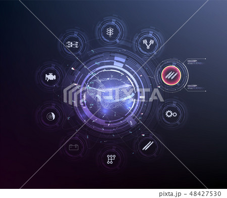 HUD UI. Abstract virtual graphic touch user   48427530