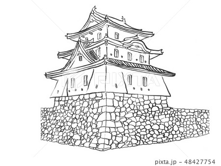 高松城　100名城　イラスト 48427754
