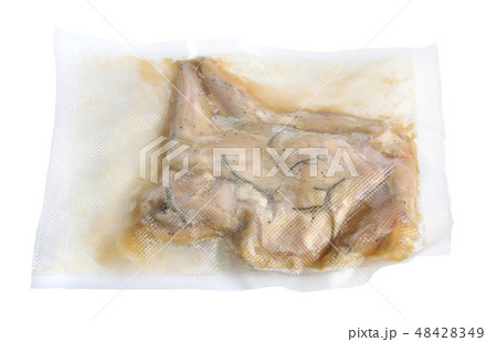 Sous Vide rabbit legsin vacuum packing.  48428349