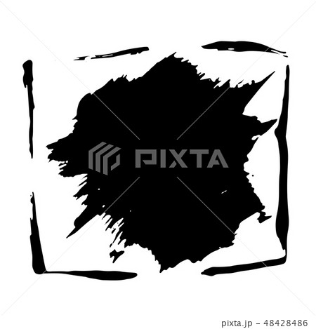 Ink vector dry brush frame. Vector illustration. Grunge hand drawn watercolor texture. Space for 48428486