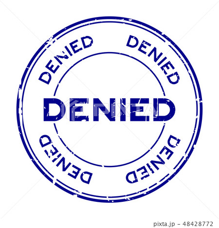 Grunge blue denied round rubber seal stamp 48428772