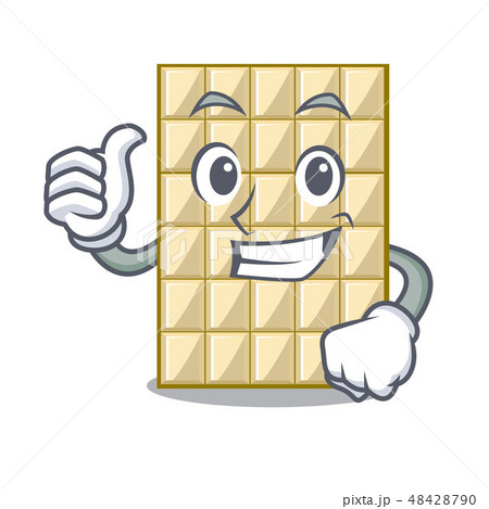Thumbs up white chocolate on a cartoon plate Thumbs up white chocolate on a cartoon plate 48428790