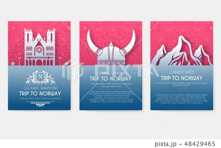 Set of Norway country ornament illustration concept. Art traditional, book, poster, abstract Set of Norway country ornament illustration concept. Art traditional, book, poster, abstract 48429465