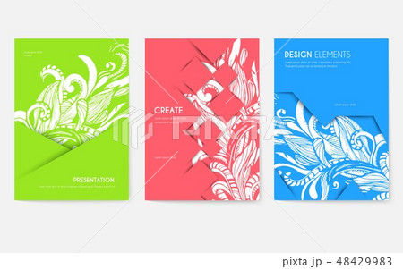 Abstract vector brochure cards set. Print art template of flyear, magazines, posters, book cover 48429983
