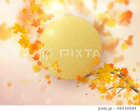 Autumn leaves background with red, orange, and yellow falling. EPS 10 48430094