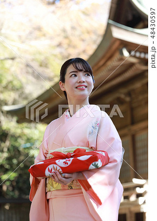 着物姿の女性の写真素材