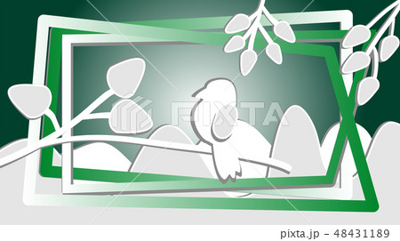 Art paper birds are on the branches Art paper birds are on the branches 48431189
