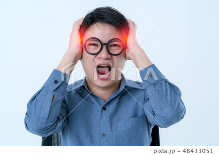 asian male with glasses facial stress emotional asian male with glasses facial stress emotional 48433051